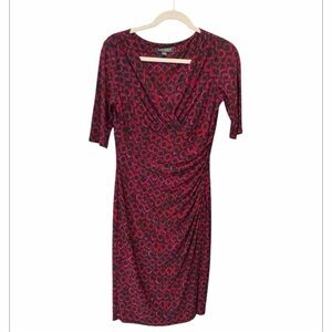 Lauren Ralph Lauren Patterned Faux-Wrap Dress size 4